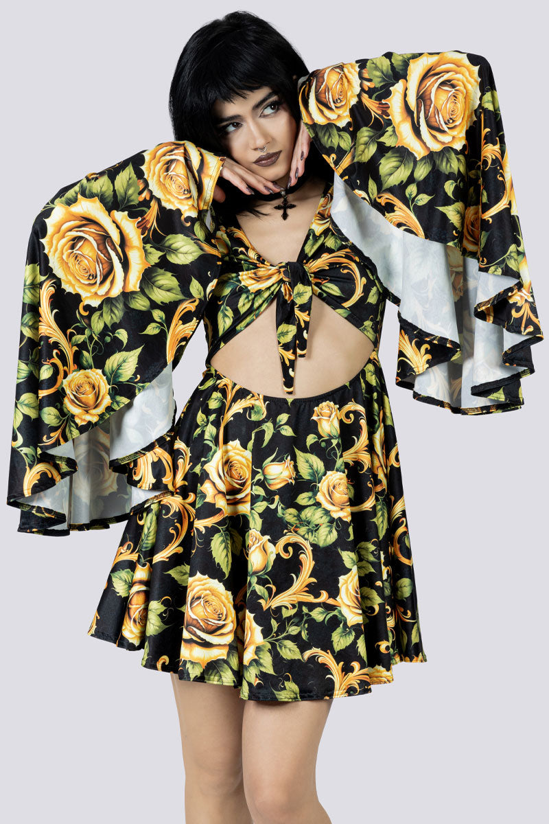 Wicked Baroque Front Tie Knot Dress Goth Wear