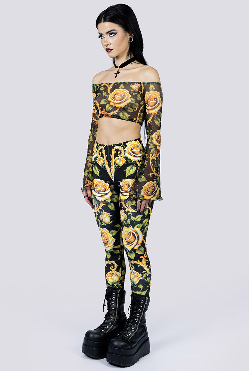 Wicked Baroque Leggings Side Goth Wear