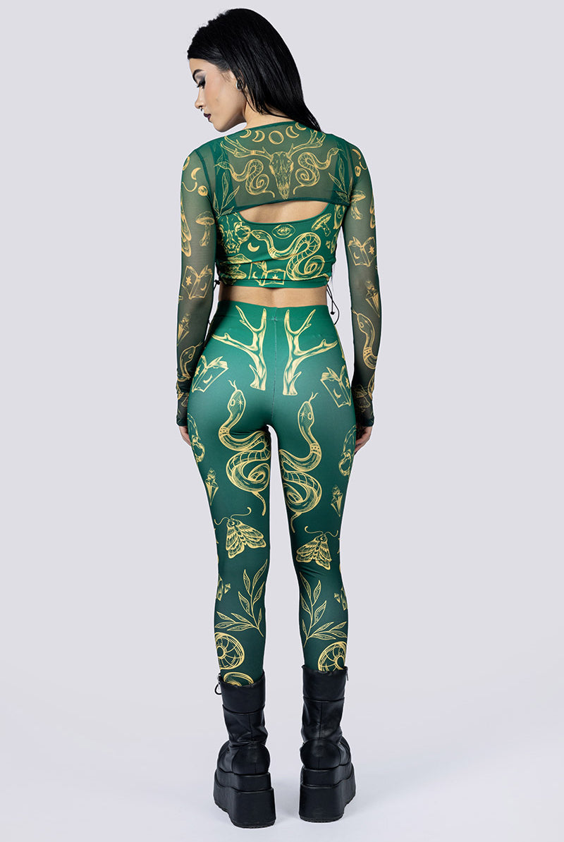 Wicked Witch Leggings Full Body Back Gothic Outfits