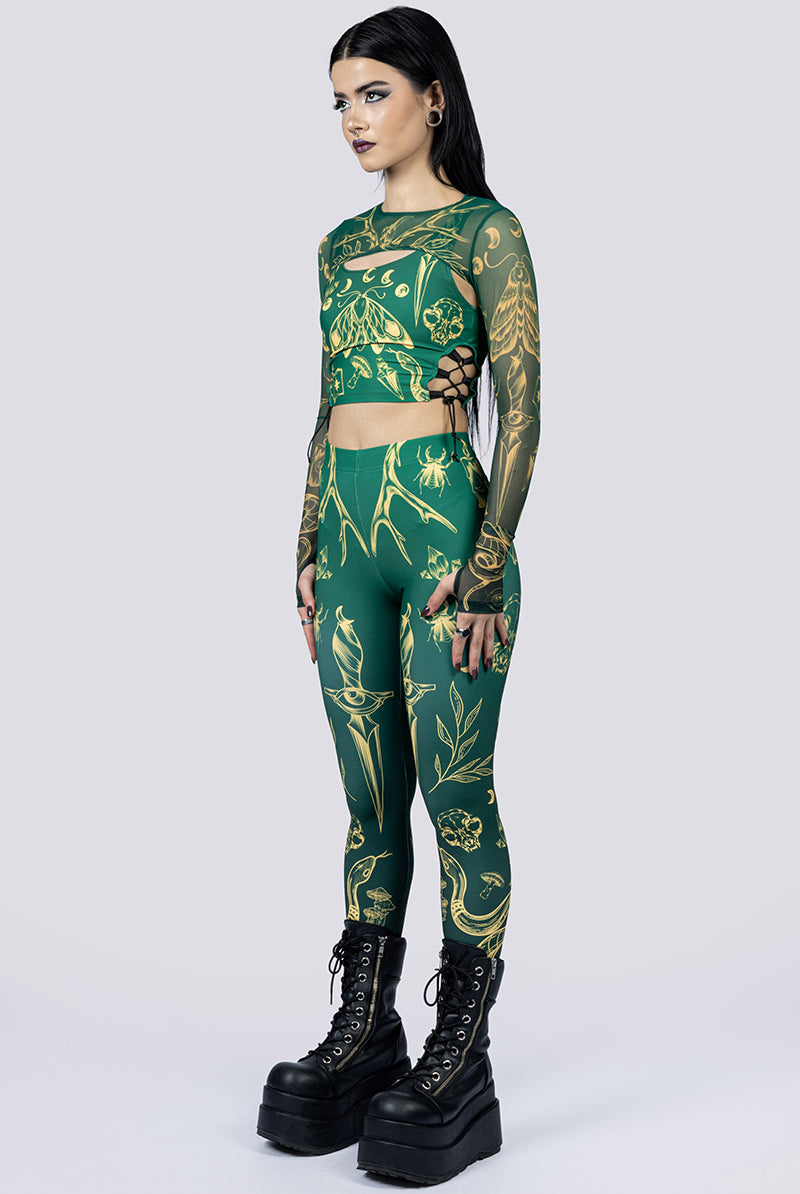 Wicked Witch Leggings Side Goth Wear
