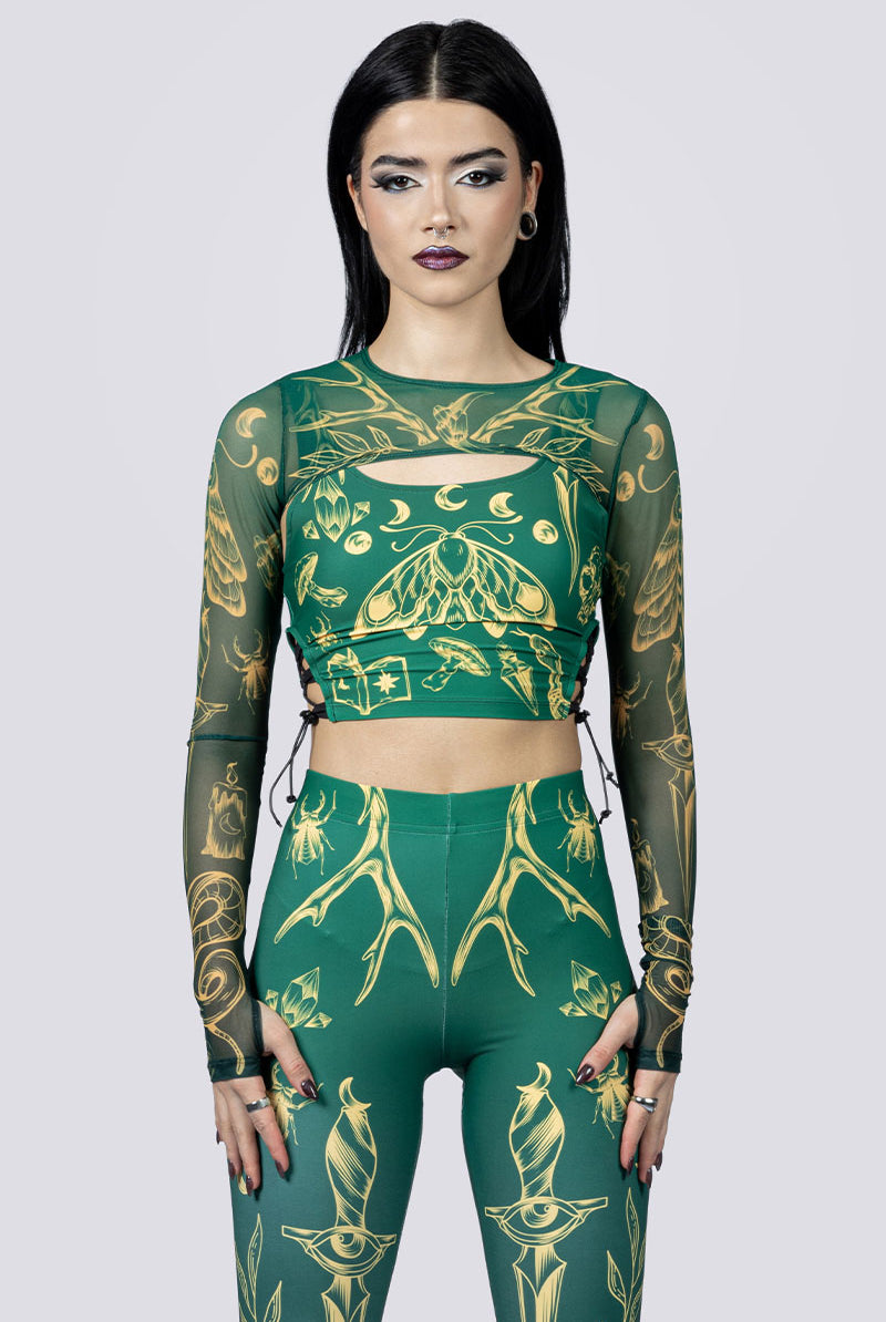 Wicked Witch Two Piece Top Close Up Goth Clothing