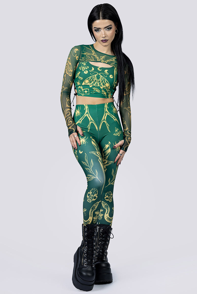 Wicked Witch Two Piece Top Full Body Front Gothic Outfits