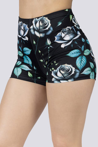 Widow Garden High Waisted Shorts Close Up Goth Clothing