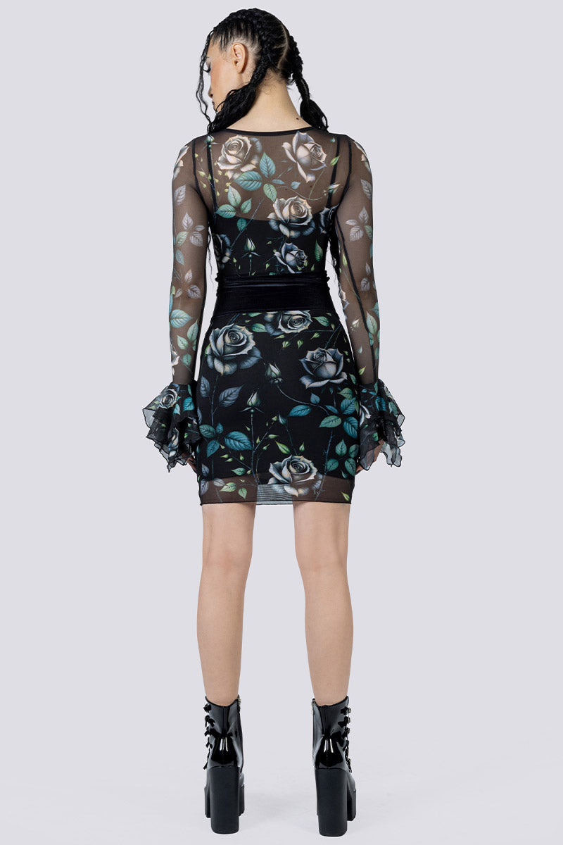 Widow Garden Mini Bodycon Dress Corset Back Gothic Clothes