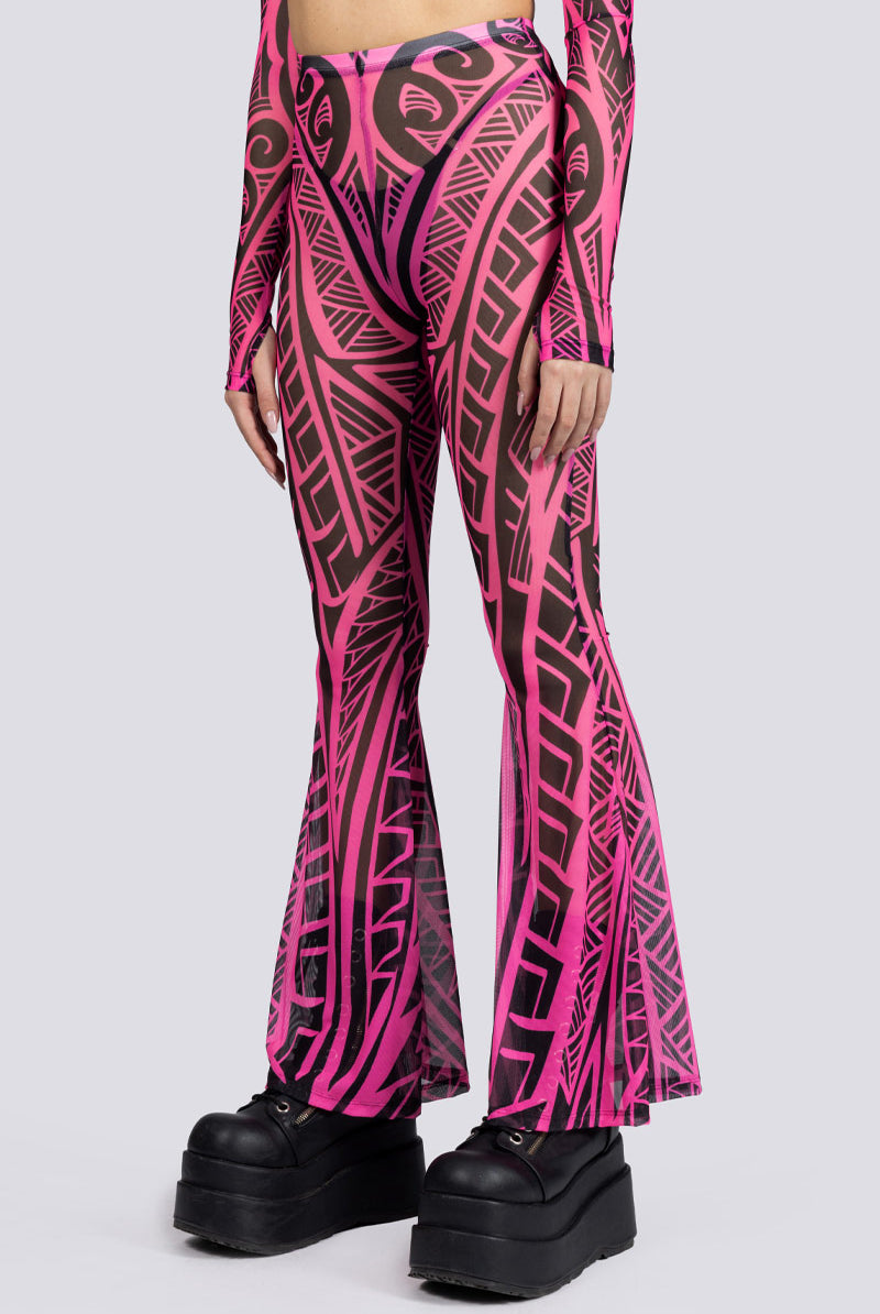 Wild Amulet Mesh Flared Pants