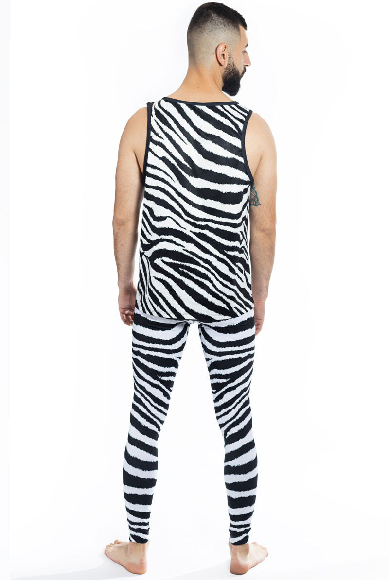 Zebra Men Leggings Back View