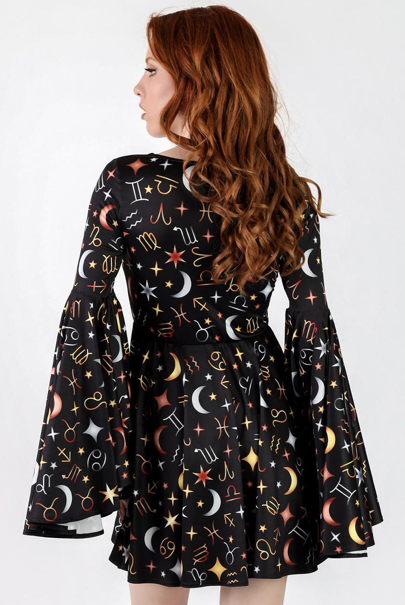 Zodiac Gems Front Tie Knot Dress Back View