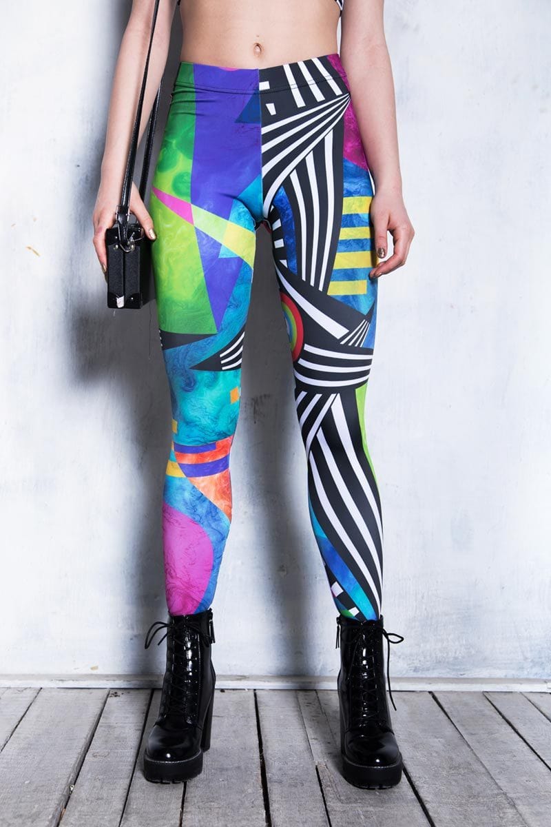 Abstract Geometry Leggings Close View