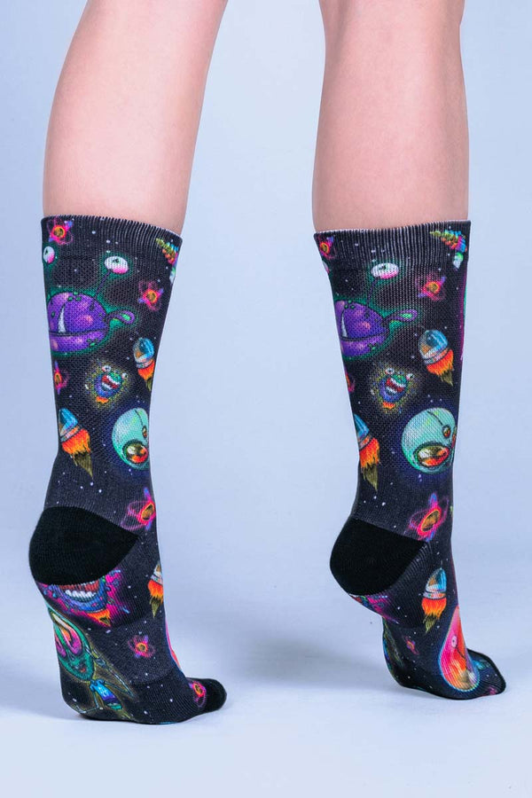 Alien Weed Buddy Crew Socks - Novelty Women Socks | Devil Walking