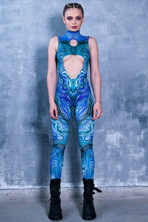 Astral Projection Cut Out Catsuit Front View