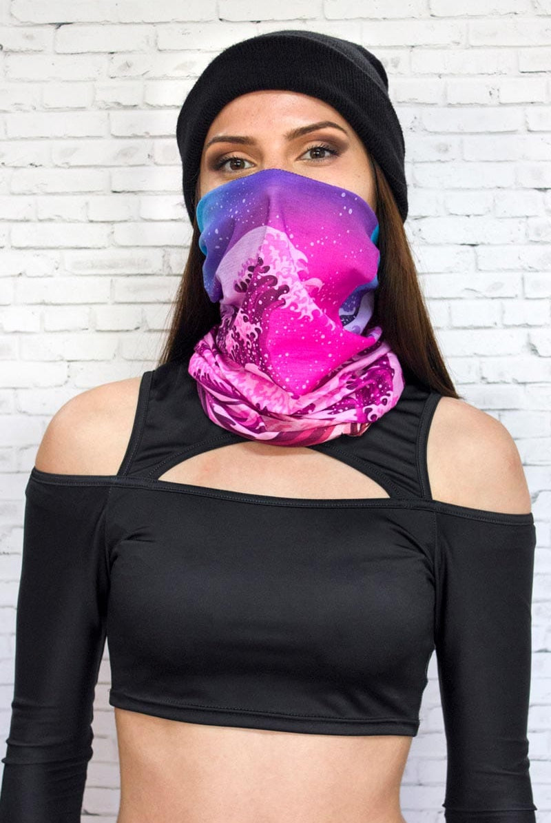 Art Wave Neck Gaiter Front View
