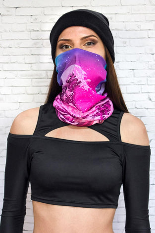 Art Wave Neck Gaiter Front View