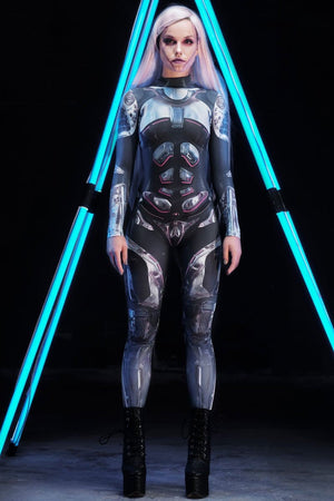 Posing with Bionic Prototype Women Costume