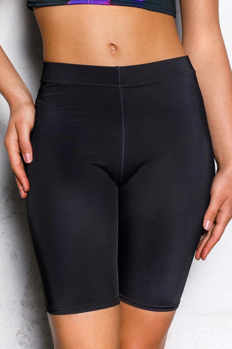 Black Biker Shorts Front View