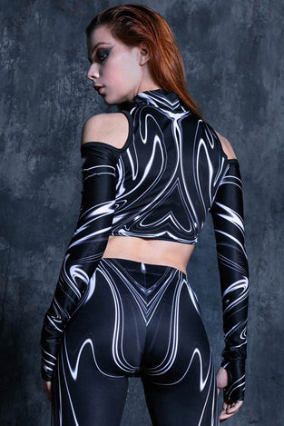 Black Marble Leggings Set