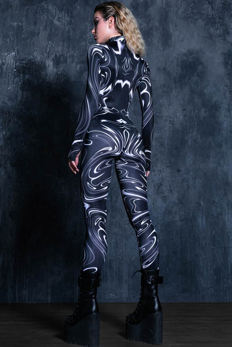 Black Marble Rave Costume Back View