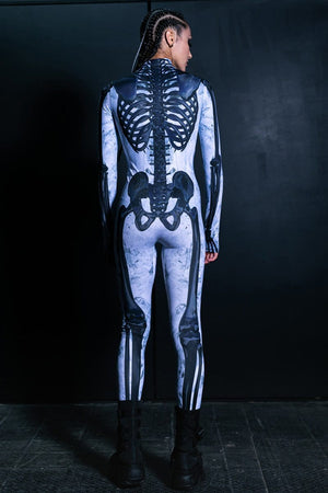 Black Skeleton Costume Back View