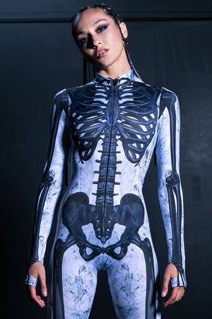 Black Skeleton Costume Close View