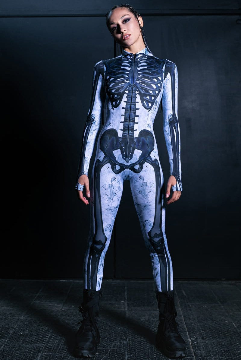 Black Skeleton Costume Full View