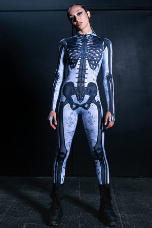 Black Skeleton Costume Full View