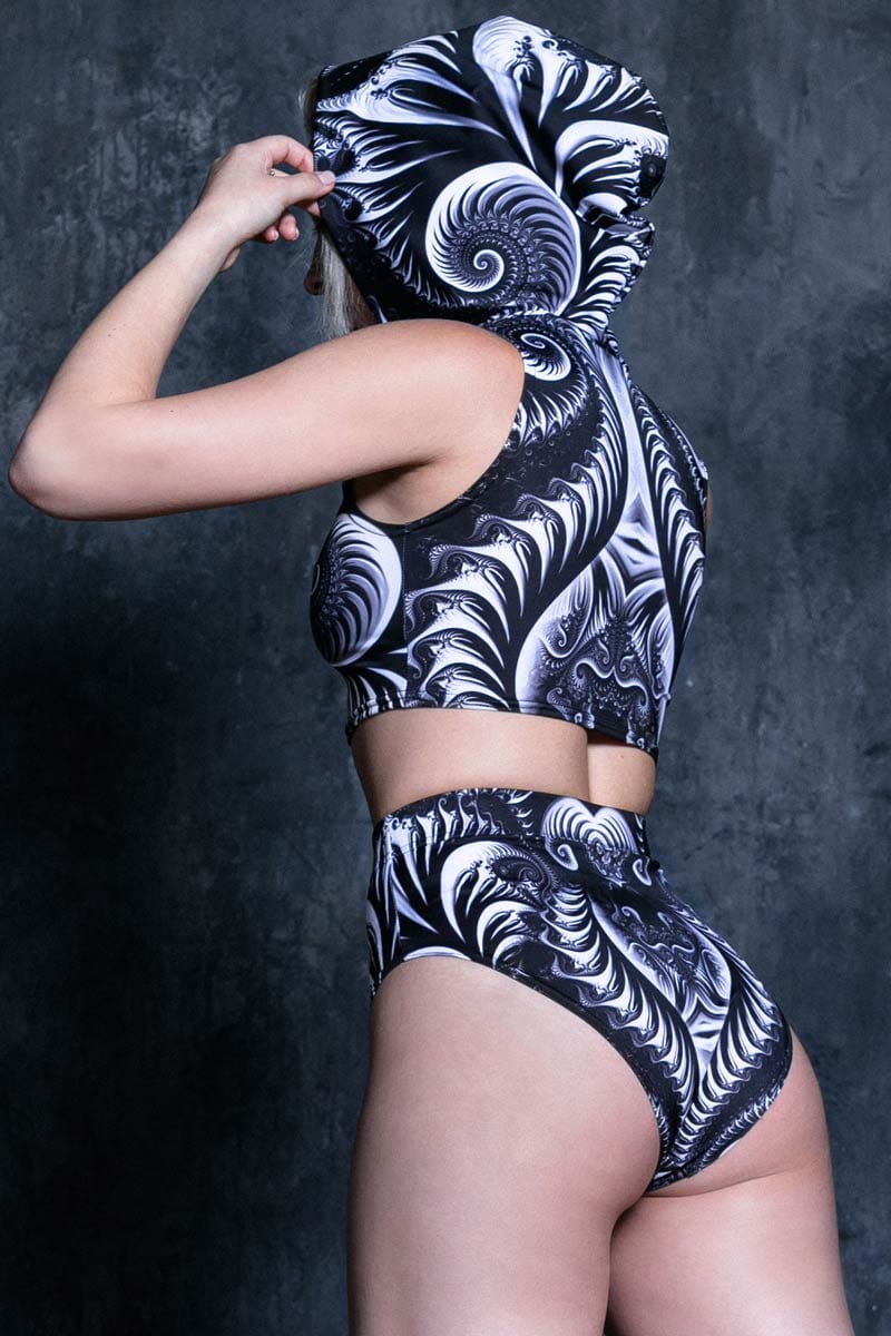 hooded crop top rave