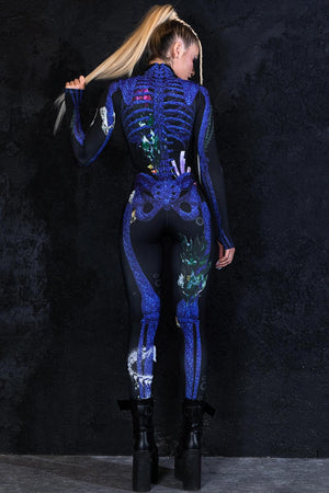 Blue Coral Skeleton Costume Back View