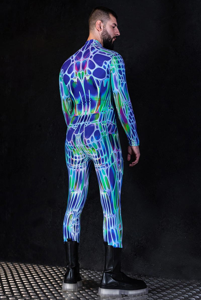 Blue Morph Men Costume Back View