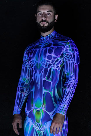 Blue Morph Men Costume Close View