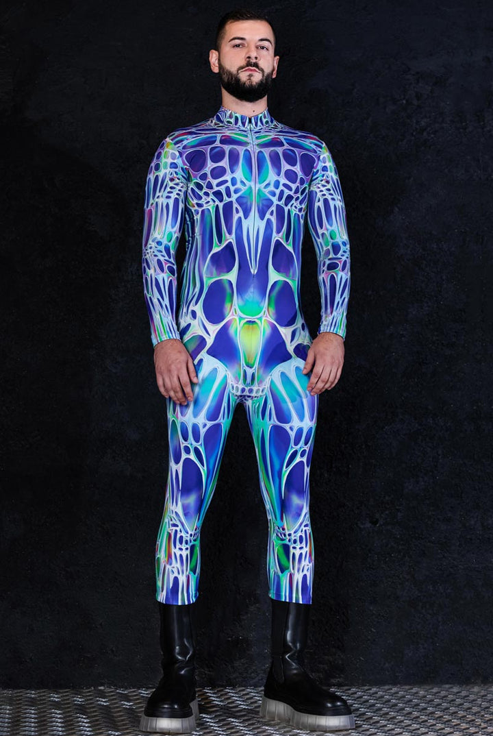 Blue Morph Men Sci-Fi Costume for Halloween | Devil Walking