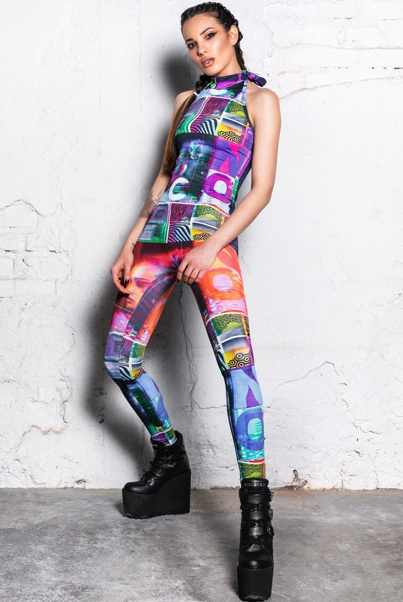 Digital Reality Sleeveless Jumpsuit Full View