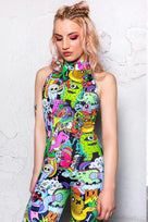 Rave Outfit Magic Forest Sleeveless Catsuit Front View