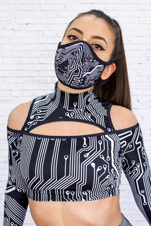 Circuit Board Reusable Face Mask Front View