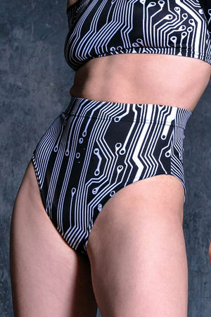 Circuit Board Rave Booty Shorts Set Close View
