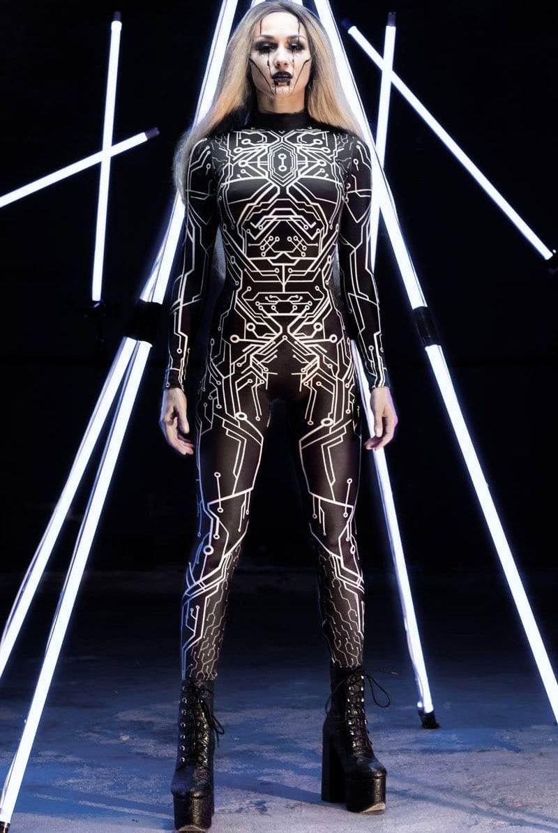 Black Circuit Board Costume Full View