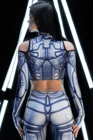 Steel Babe Sci-Fi Crop Top Back View