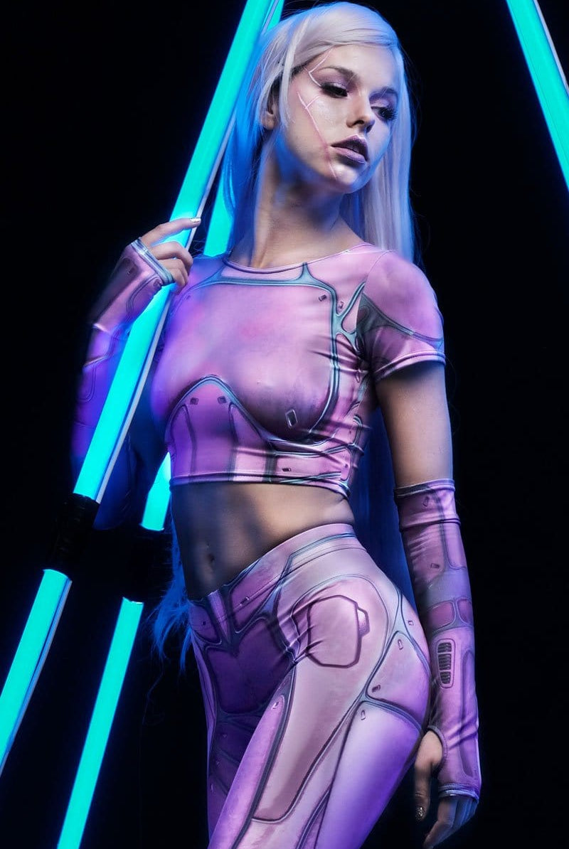 Pink Warrior Crop Top Side View