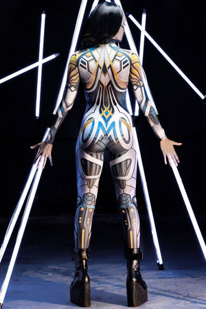 Cyber Assassin Costume Back View