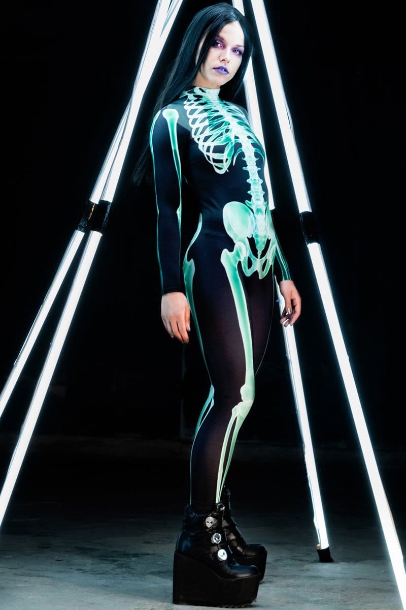 Green Skeleton Costume Side View