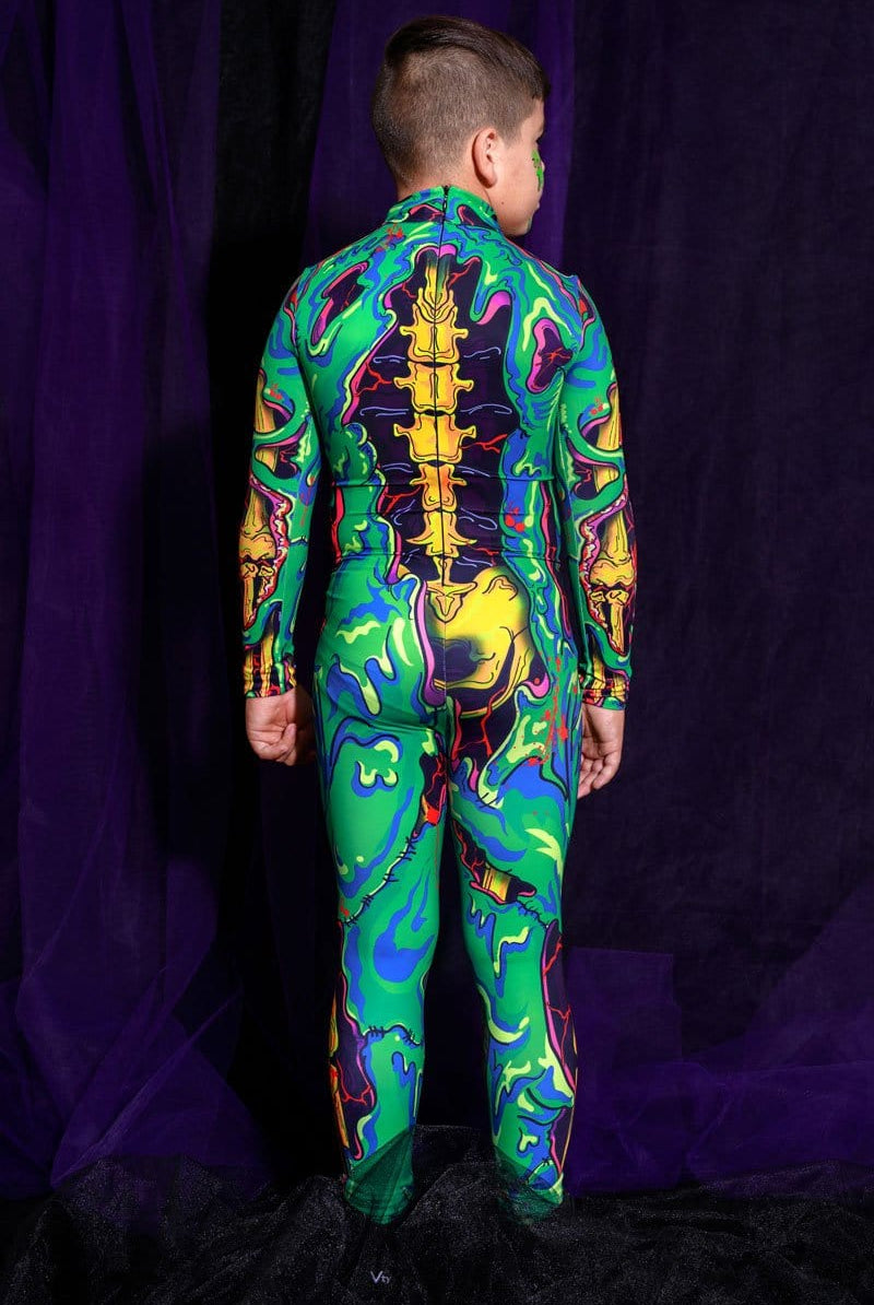 Green Zombie Kids Costume Back View