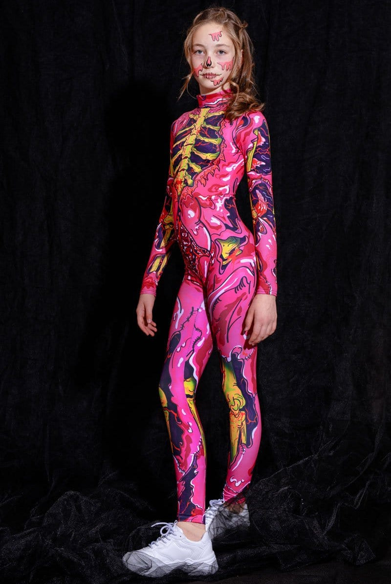 Pink Zombie Girl Costume Side View