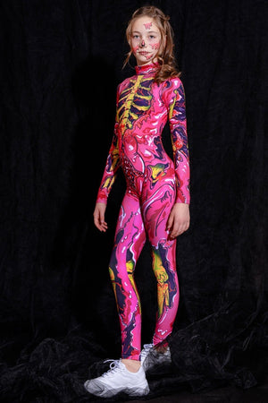 Pink Zombie Girl Costume Side View