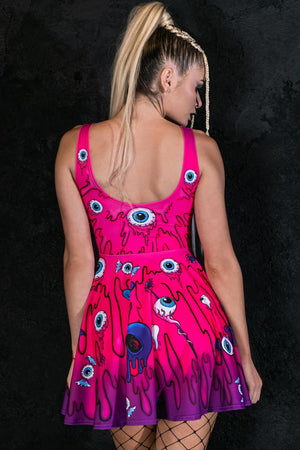 Creepy Candy Skater Dress Back View