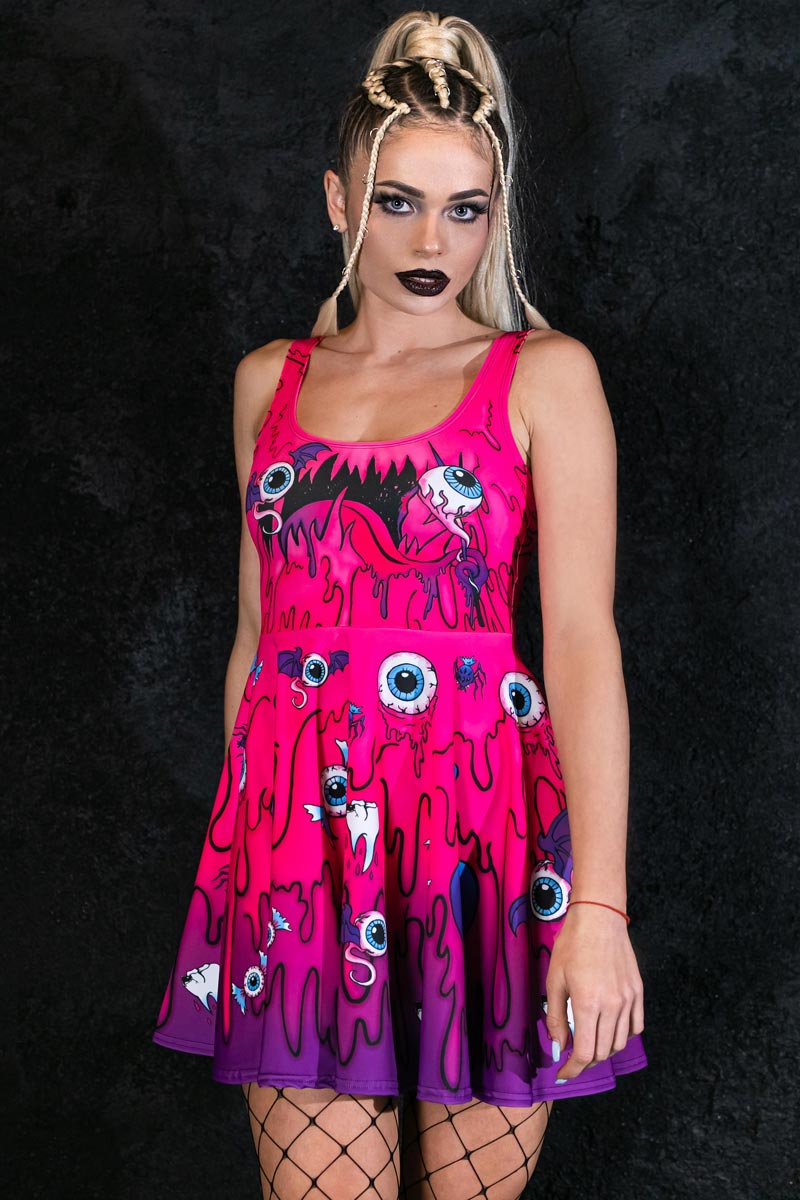 Creepy Candy Skater Dress Side View