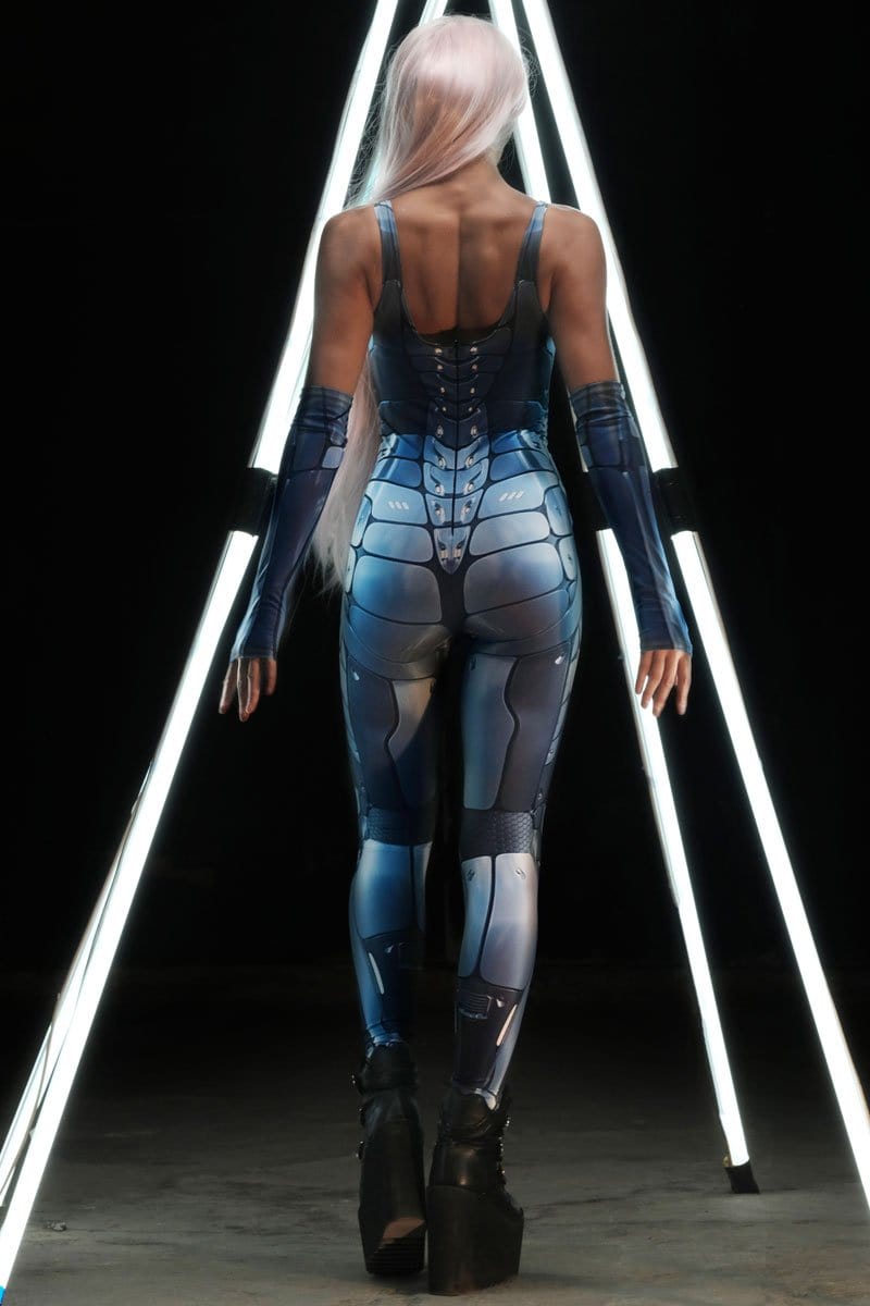 Miss Cyber Sleeveless Costume Back View