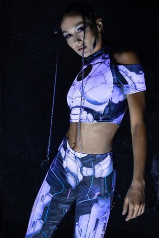 Rave Outfit Cyber Soldier Leggings Set Side View