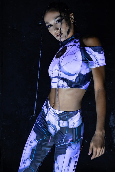 Rave Outfit Cyber Soldier Leggings Set Side View