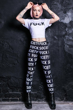Fuck Society Leggings Front View