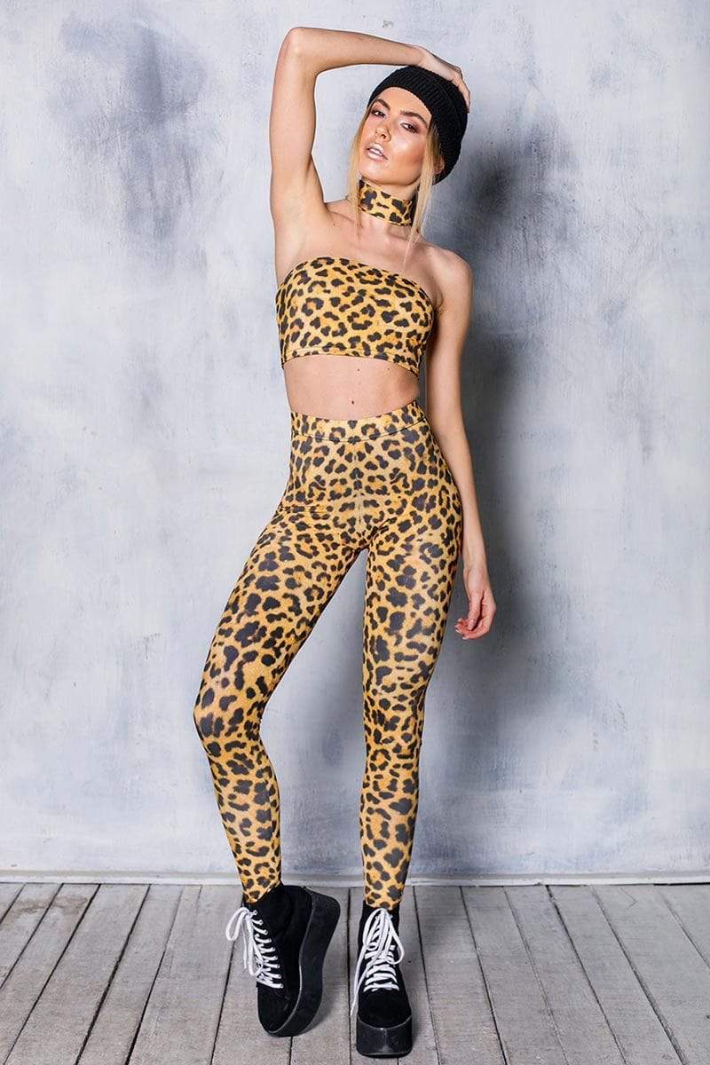 Spandex Leopard Print Leggings for Womens