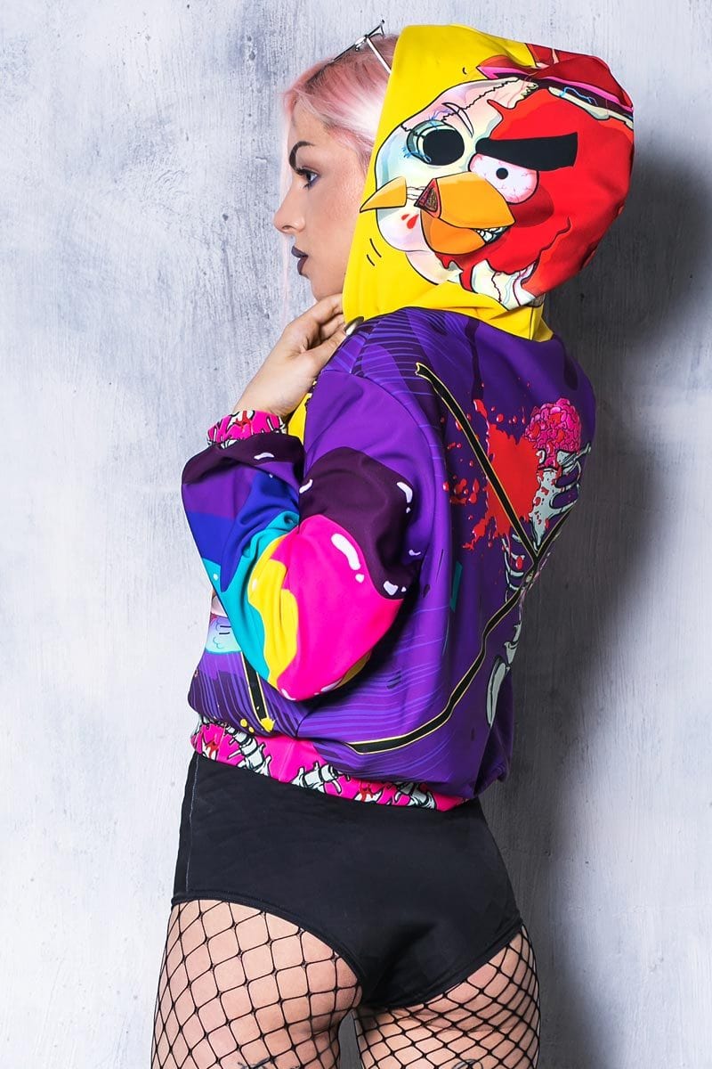 Mad Bird Cropped Hoodie Side View
