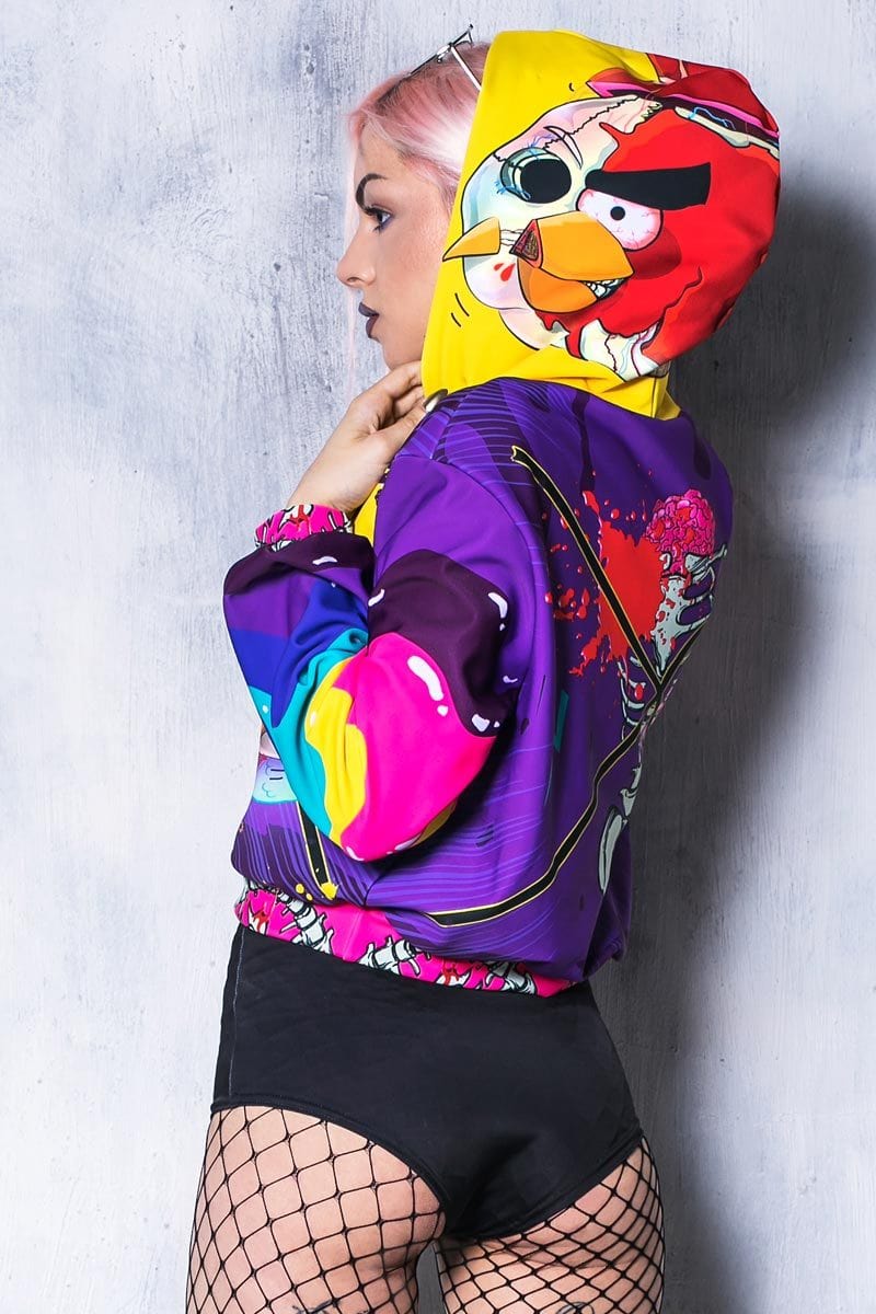 Mad Bird Cropped Hoodie Front View